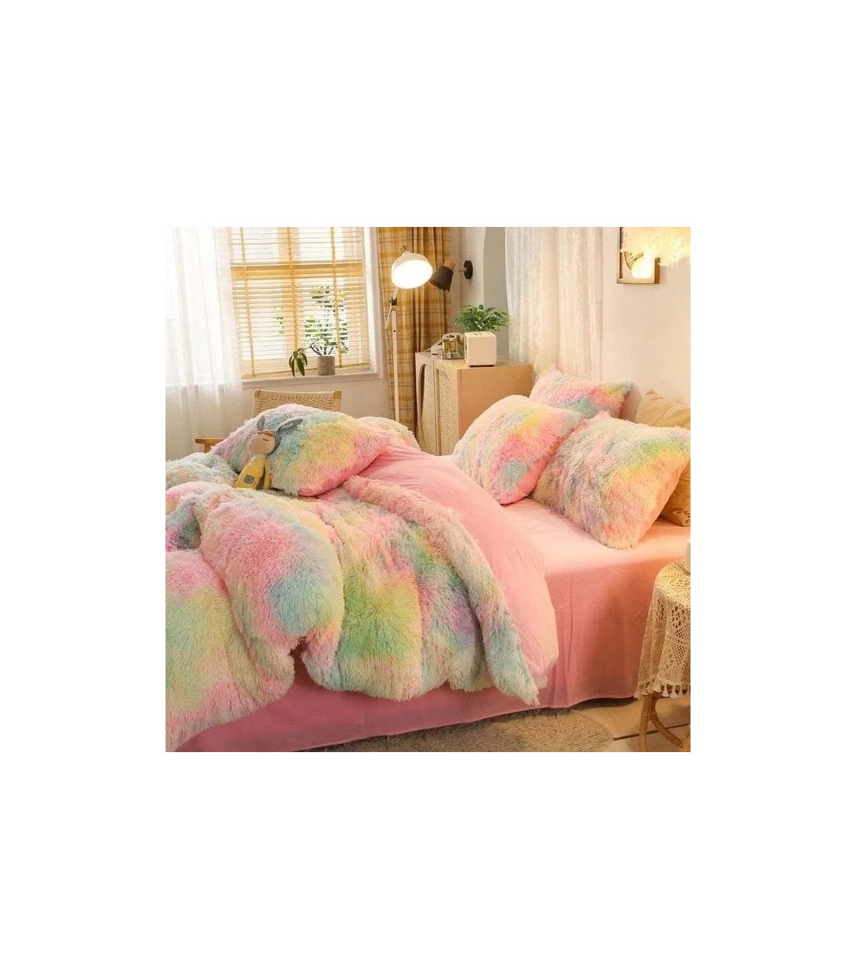 EDREDÓN ARCOIRIS PELUCHE