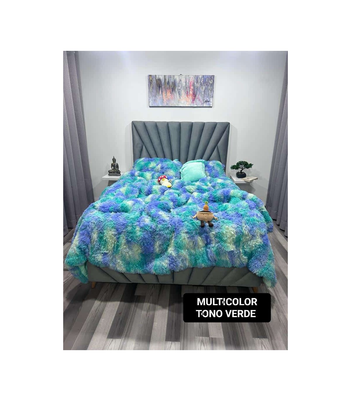 copia de CUBRELECHO ARCOIRIS PELUCHE