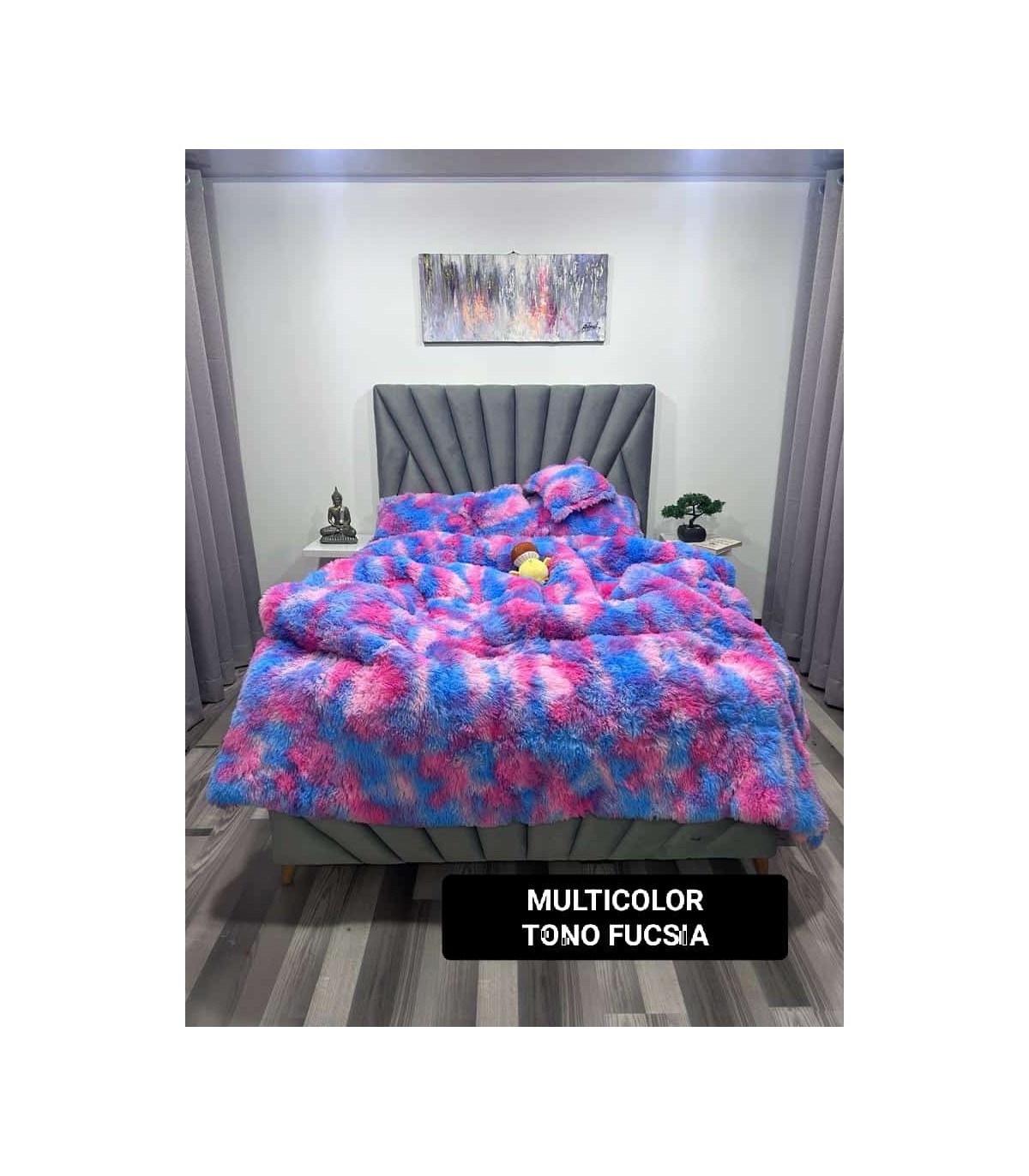 copia de CUBRELECHO ARCOIRIS PELUCHE