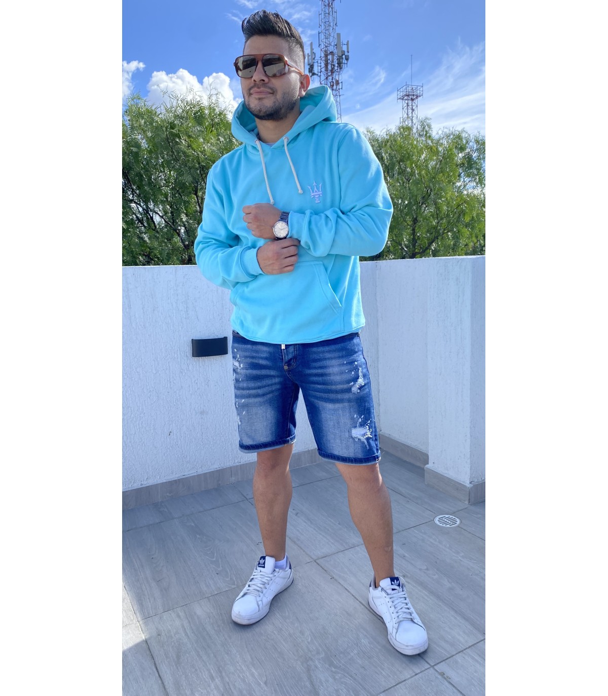 HOODIE AZUL AGUAMARINA
