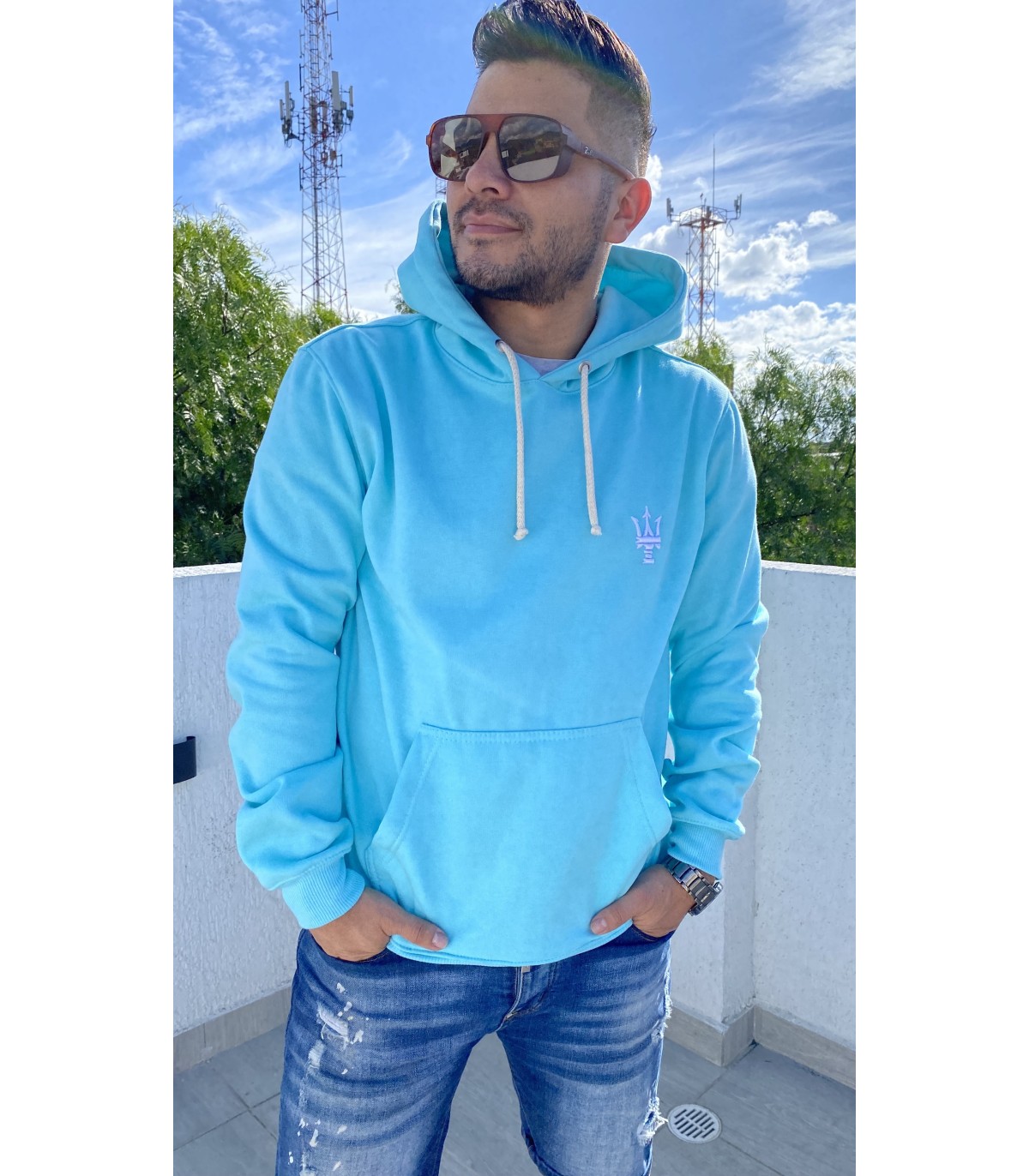 HOODIE AZUL AGUAMARINA
